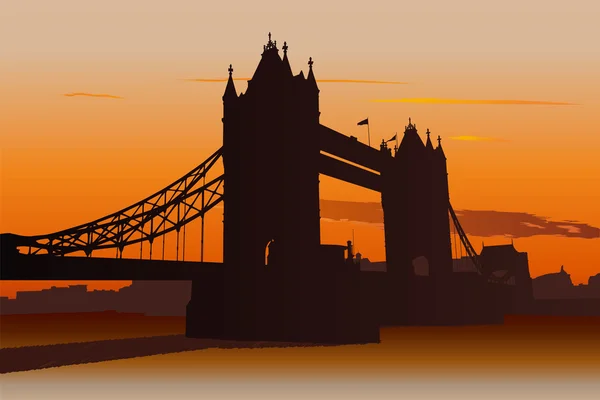 Tower Bridge i London, Storbritannien — Stock vektor