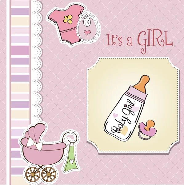 Baby meisje douche kaart — Stockfoto