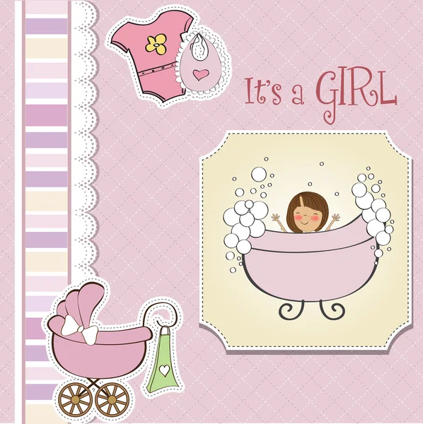 Baba lány zuhany kártya — Stock Fotó