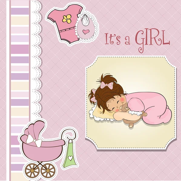Baby Mädchen Dusche Karte — Stockfoto