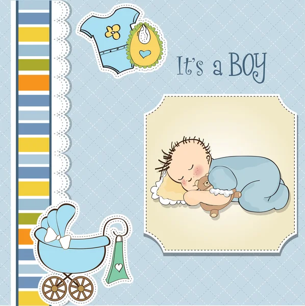 Baby pojke dusch kort — Stockfoto