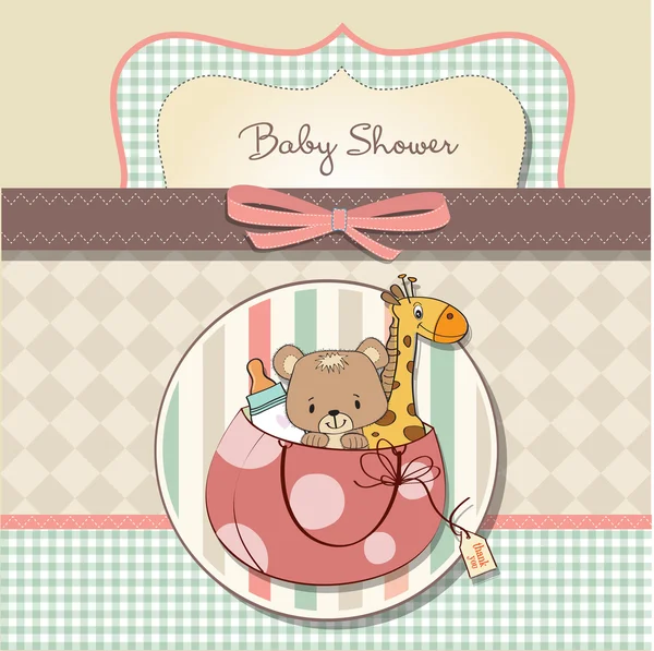 New baby shower card with toys — Stock Photo, Image