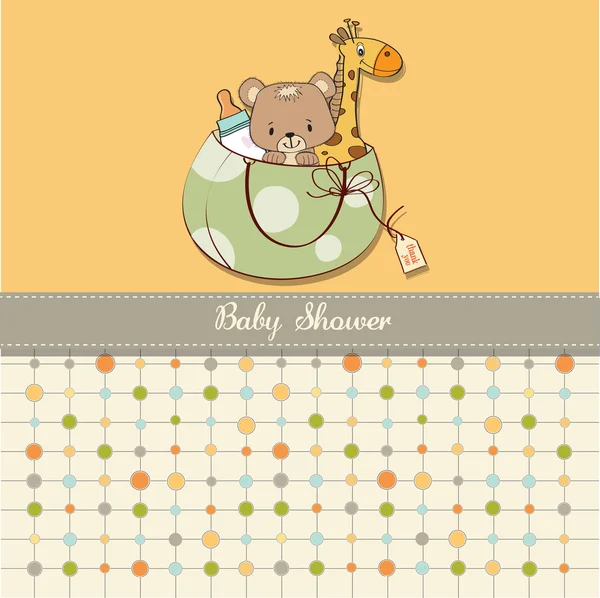 Nuovo baby shower card con giocattoli — Foto Stock