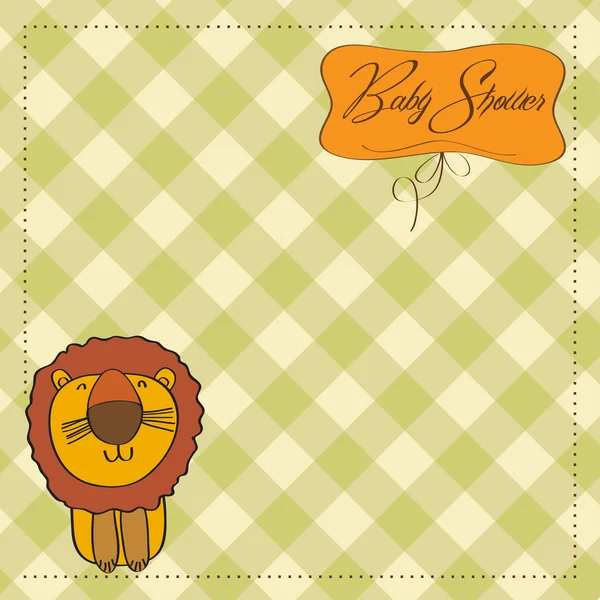 Детская открытка с мультяшным львом — стоковое фото