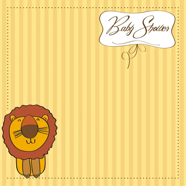 Παιδική κάρτα ντους μωρών με λιοντάρι κινουμένων σχεδίων — Φωτογραφία Αρχείου