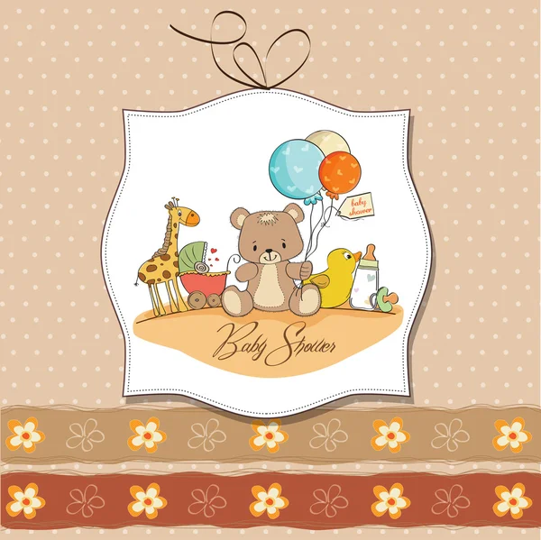 stock image Baby shower card with toys