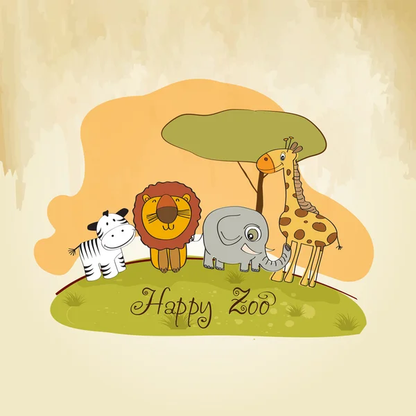 Счастливый зоопарк — стоковое фото