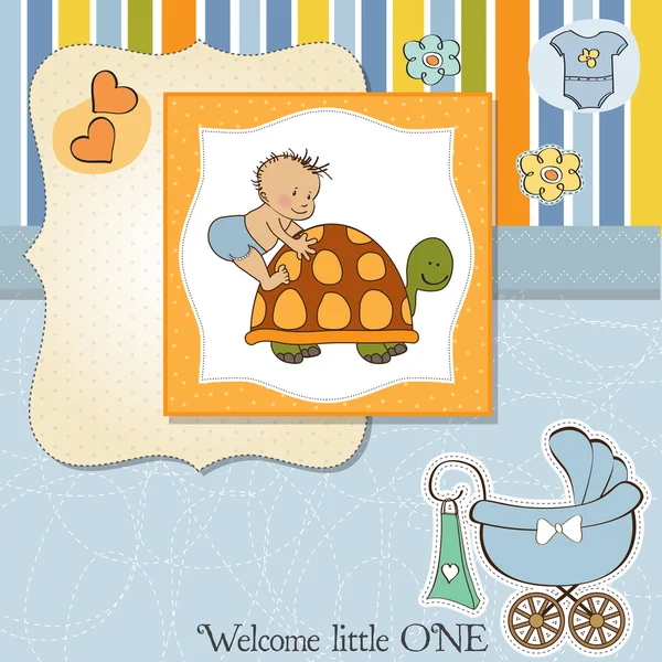 新しい赤ちゃん男の子シャワー カード — ストック写真