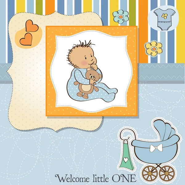 Nowe dziecko chłopca prysznic karty — Zdjęcie stockowe