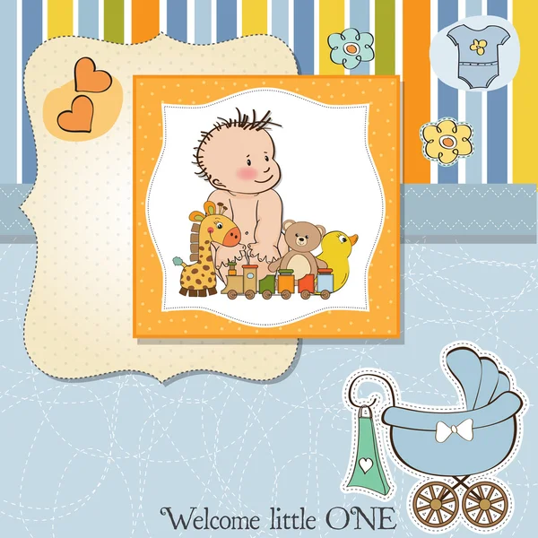 Ny baby boy dusch kort — Stockfoto