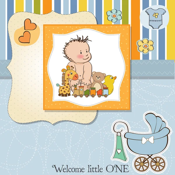 stock image New baby boy shower card