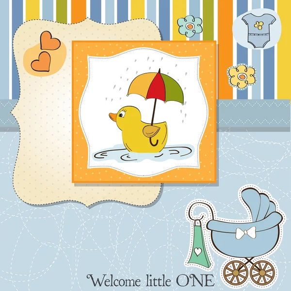Novo bebê menino chuveiro cartão — Fotografia de Stock