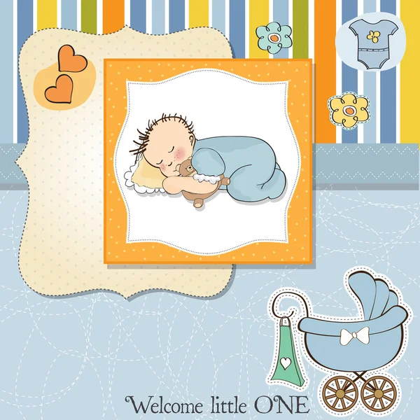 Ny baby boy dusch kort — Stockfoto