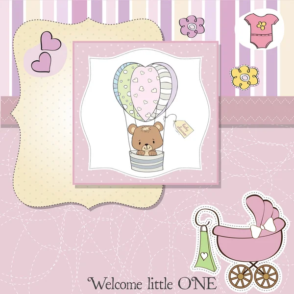 New baby girl shower card — Stock Photo, Image