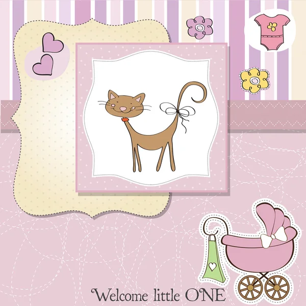 New baby girl shower card — Stock Photo, Image