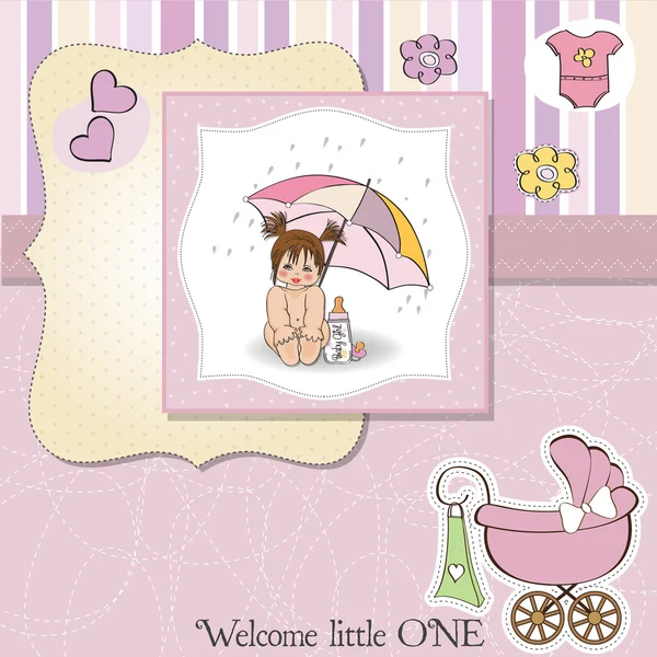 Kartu mandi bayi perempuan baru — Stok Foto