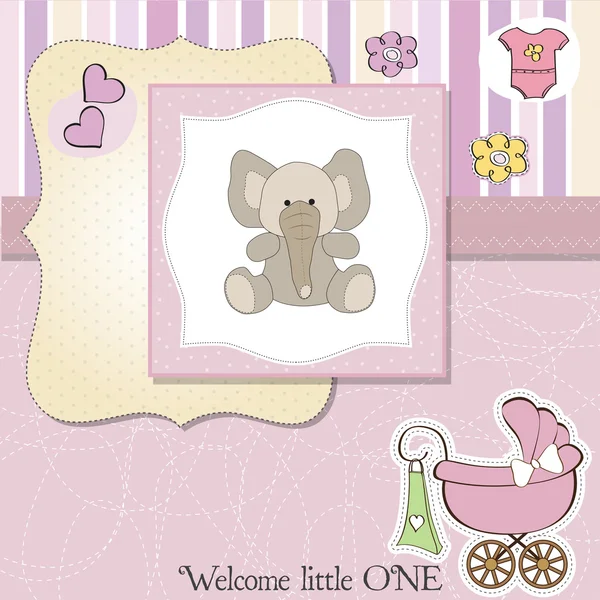 새로운 아기 소녀 샤워 카드 — 스톡 사진