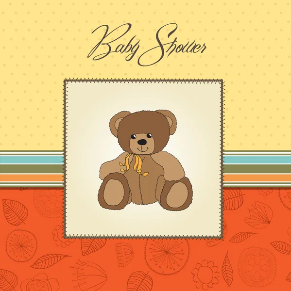 Baby shower kort med nalle — Stockfoto