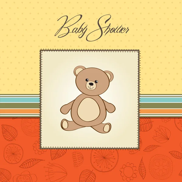 Baby shower card with teddy — Stock Photo, Image