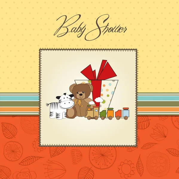 Baby shower card with presents — Stock Photo, Image