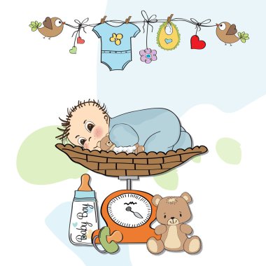 New baby boy arrived clipart