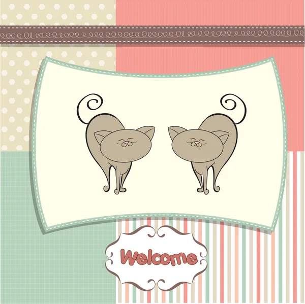 Greeting card with cats — Stock Photo, Image