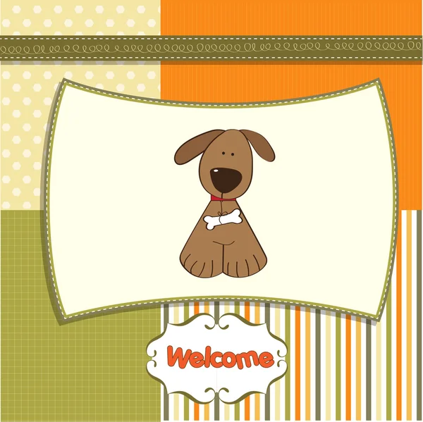 Вітальна листівка з маленьким собакою — стокове фото