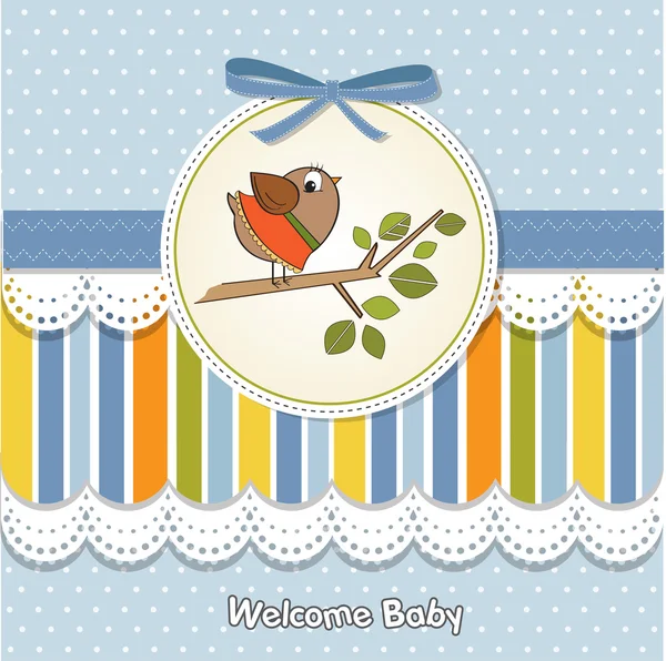 Cartão de saudação com pássaro — Fotografia de Stock