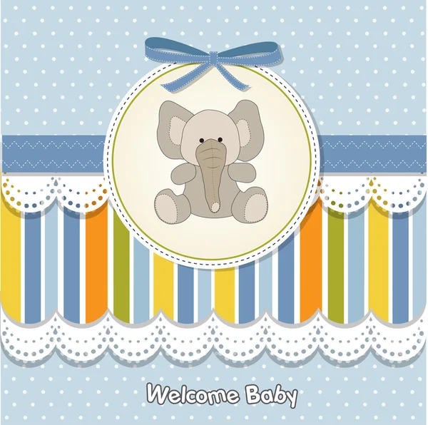 Cartão de saudação com elefante — Fotografia de Stock