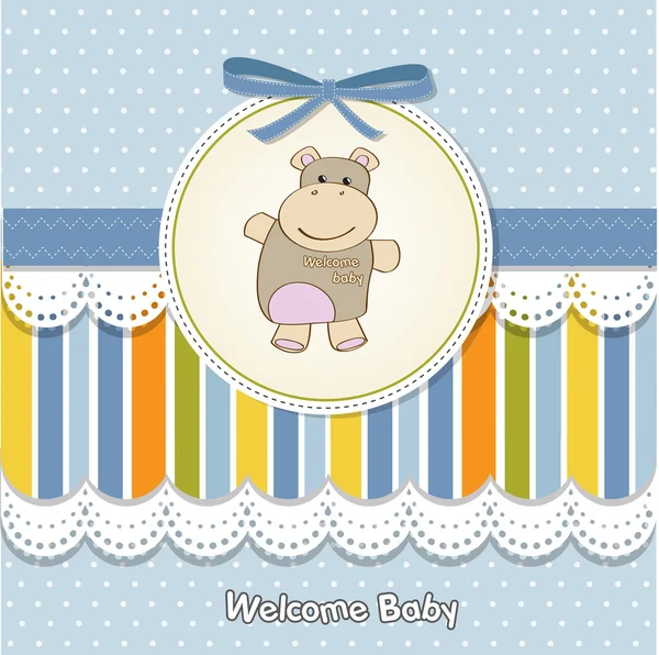 Greeting card with hippo — Stock Photo, Image