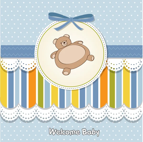 Cartão de saudação com ursinho de pelúcia — Fotografia de Stock
