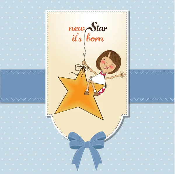 stock image New star it's born.welcome baby card