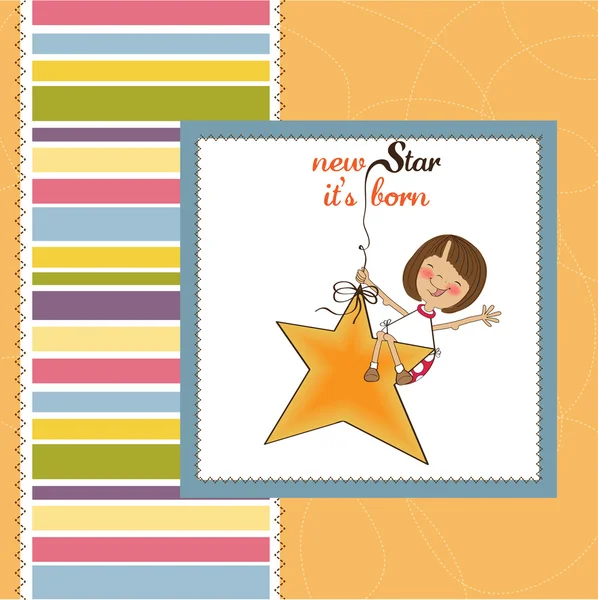 New star it 's born.welcome baby card — стоковое фото