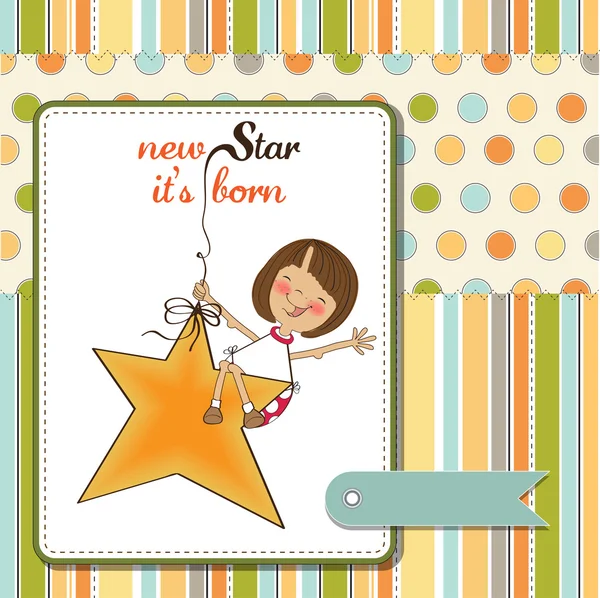 stock image New star it's born.welcome baby card