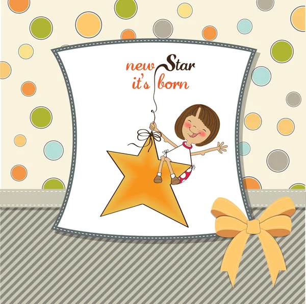 Stock image New star it's born.welcome baby card