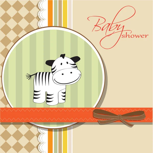 Aranyos baba zuhany kártya zebra — Stock Fotó