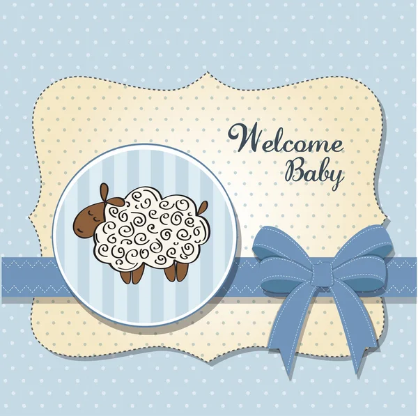 Tarjeta de ducha linda bebé con ovejas — Foto de Stock