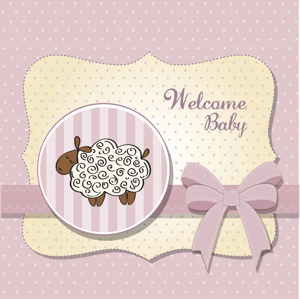 Cute baby shower card with sheep — Stock Photo, Image