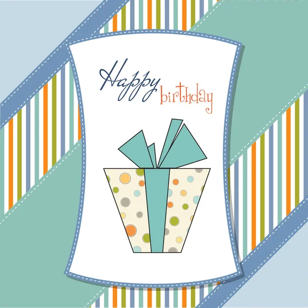 Birthday card with gift box — Stock Photo, Image