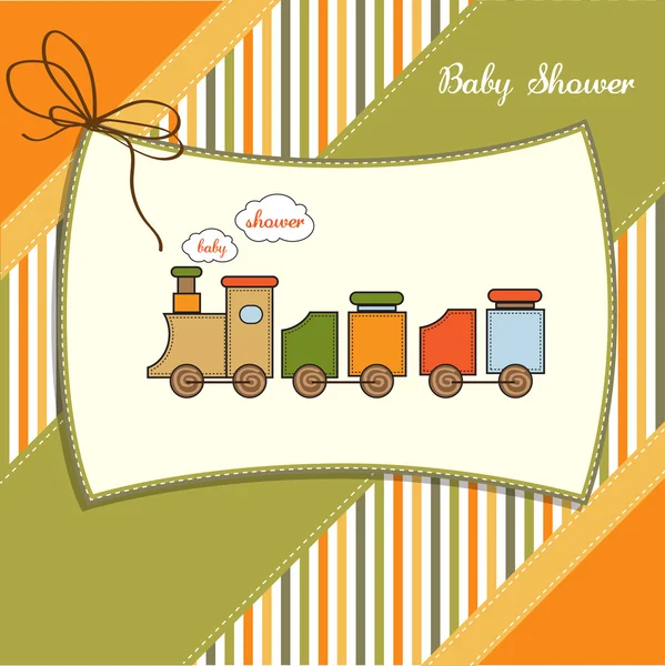 Greeting card with toy train — Stock Photo, Image