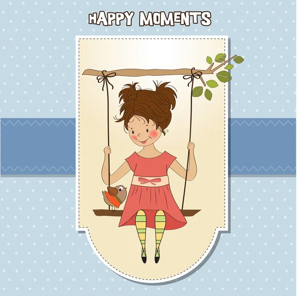 Giovane ragazza in uno swing — Foto Stock