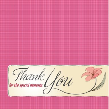 Thank you greeting card with flower clipart