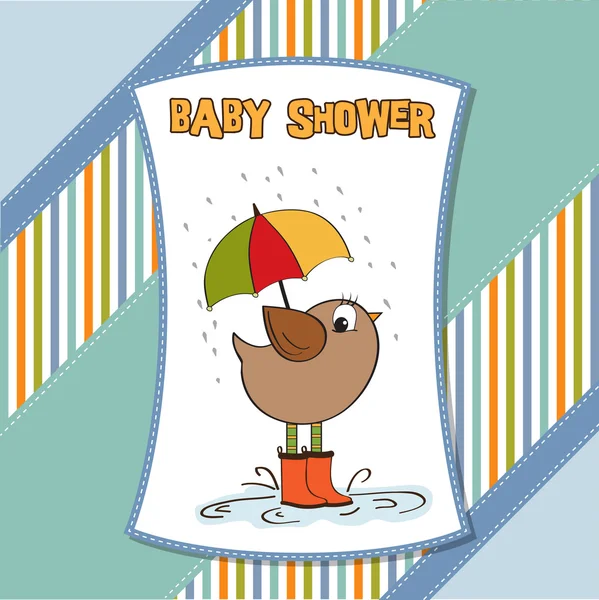 Baby-Duschkarte mit Vogel — Stockfoto
