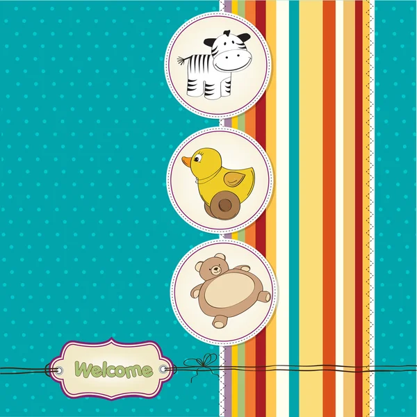 Cartão de boas-vindas com animais — Fotografia de Stock