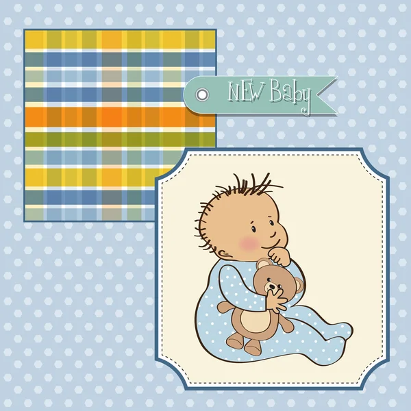 Baby jongen douche kaart — Stockfoto