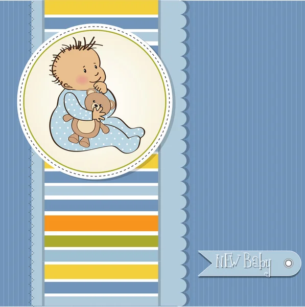 Tarjeta de ducha bebé niño —  Fotos de Stock