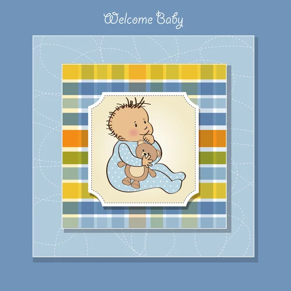 Baby jongen douche kaart — Stockfoto