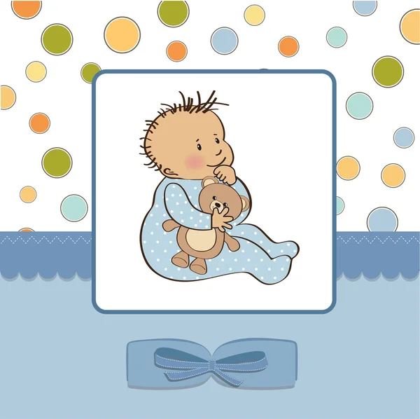 Dziecko chłopiec prysznic karty — Zdjęcie stockowe