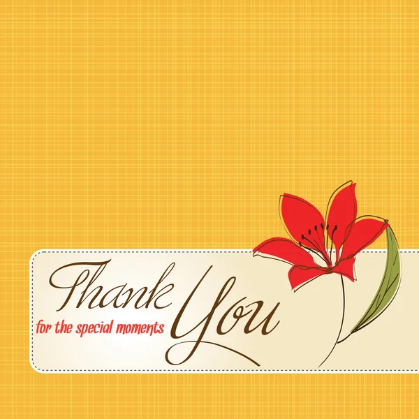 Poděkování blahopřání s květinou — Stock fotografie