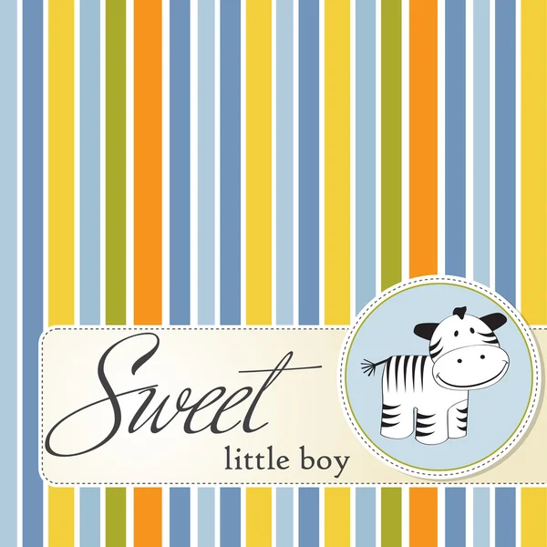 Cute baby shower card with zebra — Stock Photo, Image